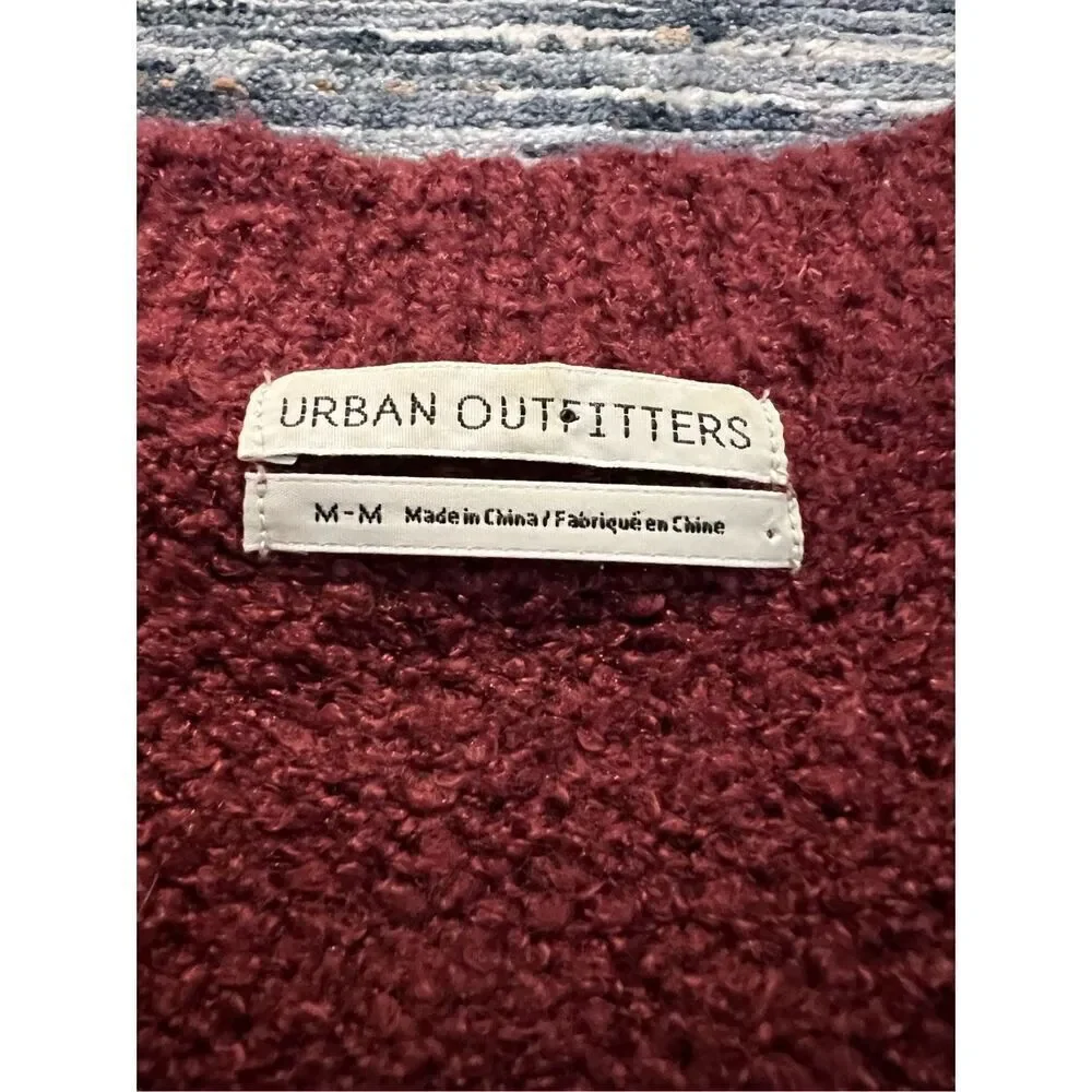 Urban Outfitters Women Sweater Oversized Pullover Knit burgundy size M